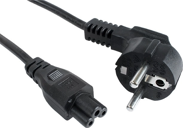 Laptop power cable with C5 (cloverleaf) connector, 1.8 m