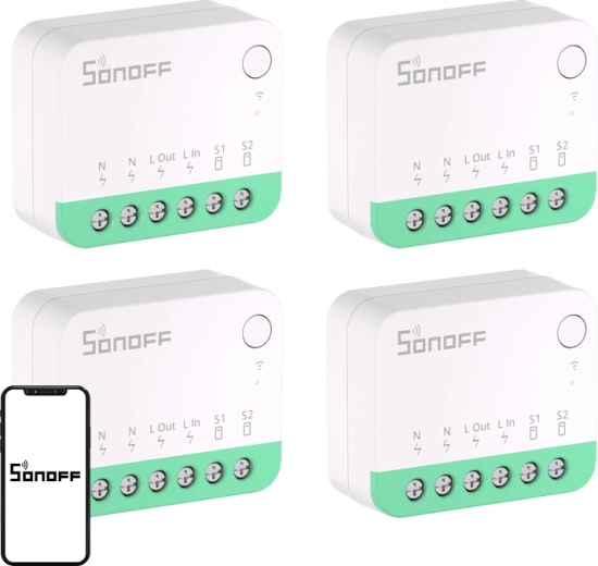 Sonoff MINIR4M (Extreme) смарт превключвател с Matter, опаковка 4 бр.