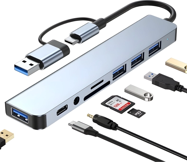 USB-C хъб 8 в 1 с LAN и 4K изход