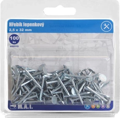 Картонени поцинковани пирони 32 × 2,5 мм (100 бр.)