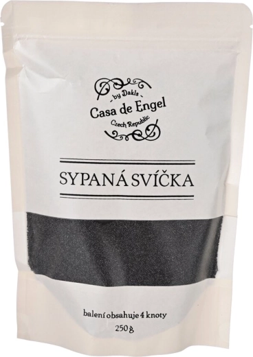 Black candle-making sand wax with 4 wicks (250 g)