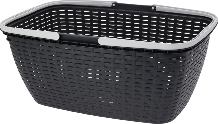 Laundry basket with handles, anthracite, 60 × 40 × 25 cm