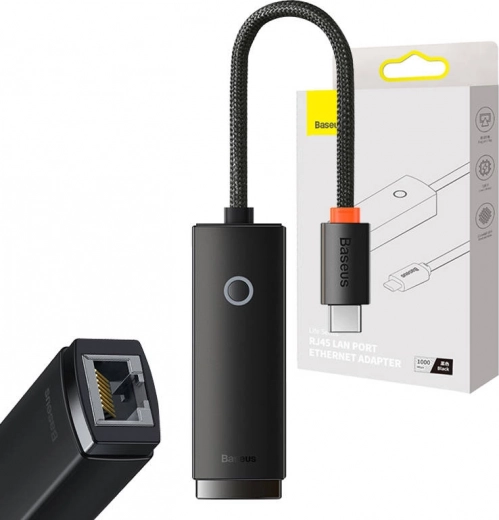 Network adapter Baseus Lite Series USB‑C to RJ45 (black)