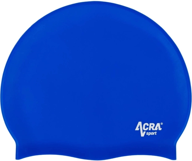 Силиконова плувна шапка ACRA синя