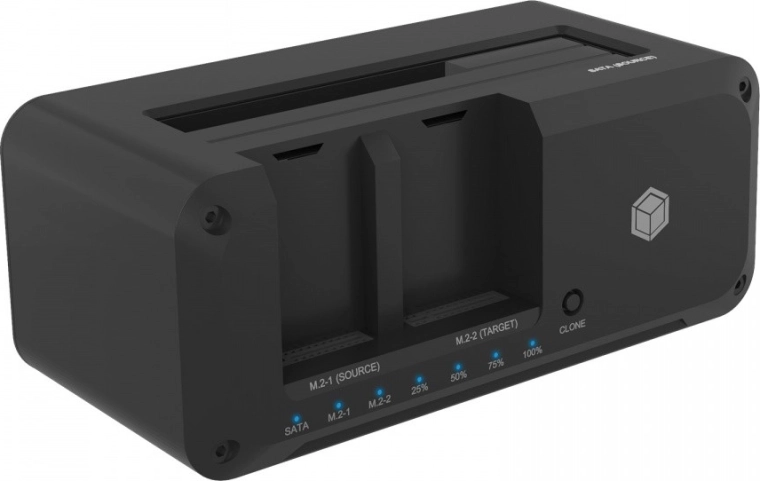 Docking & CloneStation Stand IB-2924MSCL-C31 for Cloning 1x 2.5"/3.5" to 1x M.2 NVMe