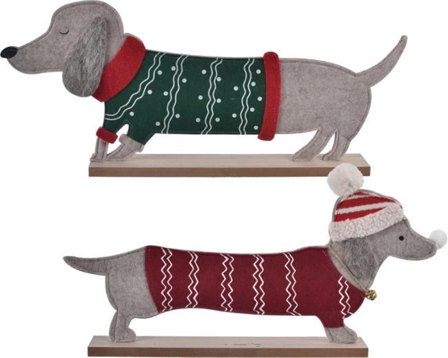 Christmas wooden and felt hedgehog decoration (2 variants)