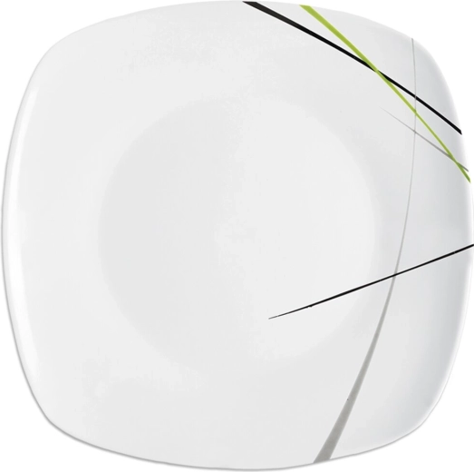 Shallow square portion plate Green 24 × 24 cm