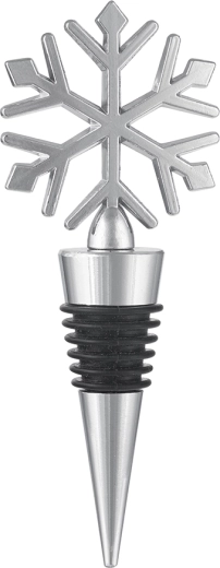 Silver snowflake-shaped wine stopper 11.5 × 4.5 × 2 cm