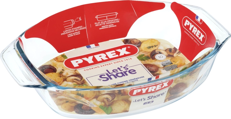 Oval baking dish PYREX 35 × 24 cm made of borosilicate glass