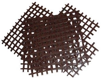 Modular Plastic Mat 25 × 25 cm, Brown (4 pcs)