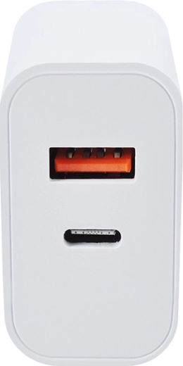 Two ports: USB-A + USB-C
