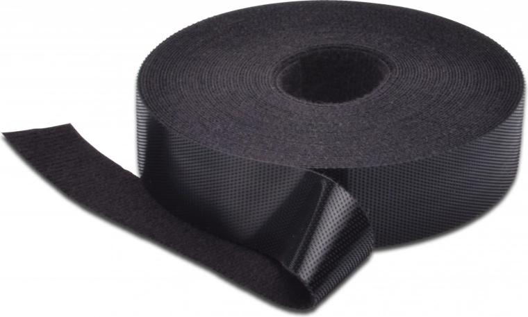 Self-adhesive hook-and-loop DIGITUS for cabling, 20 mm, 10 m roll, black