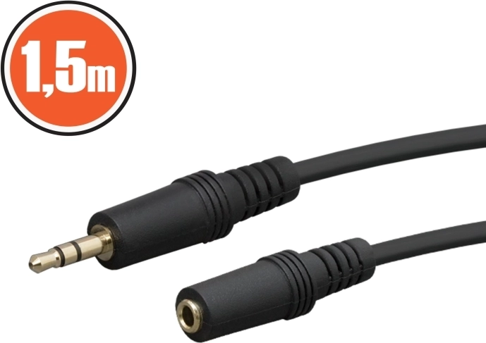 3.5 mm Jack Audio Extension Cable, 1.5 m, Black