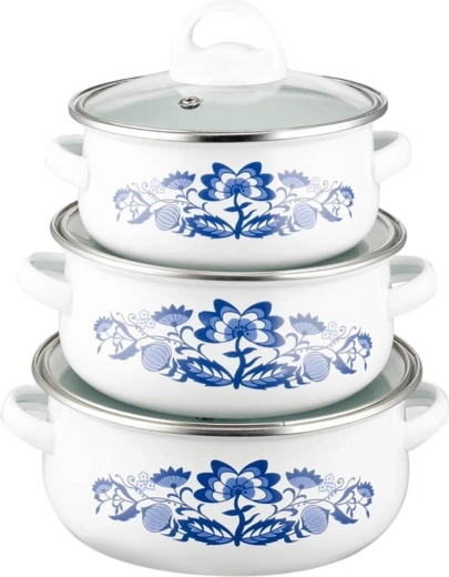Onion Enamel Cookware Set, 6 Pieces
