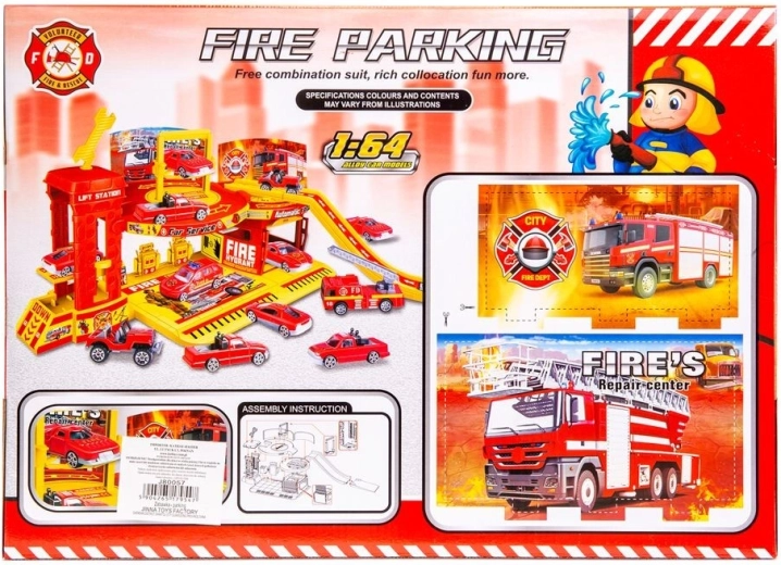 Multi-level garage with a fire department theme