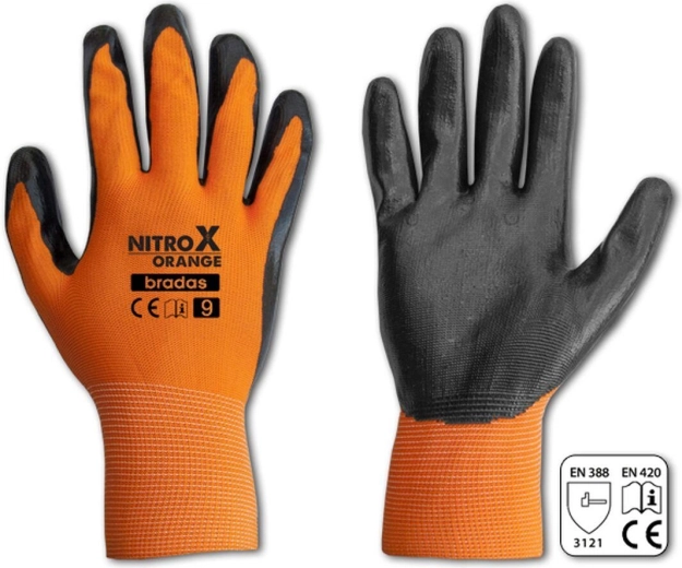 NITROX Orange Nitrile Gloves, size 11