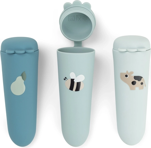 Done by Deer Dotti silicone popsicle mold, blue, 3 pcs