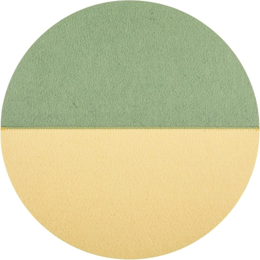 Round felt mat 38 cm green-yellow