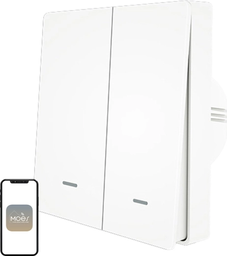 Moes двуканален смарт превключвател за осветление ZigBee 3.0 - 1 брой