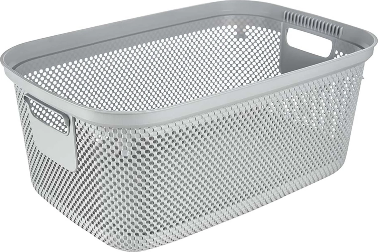 Laundry basket for clean laundry, gray, 53 × 34.5 × 22.5 cm