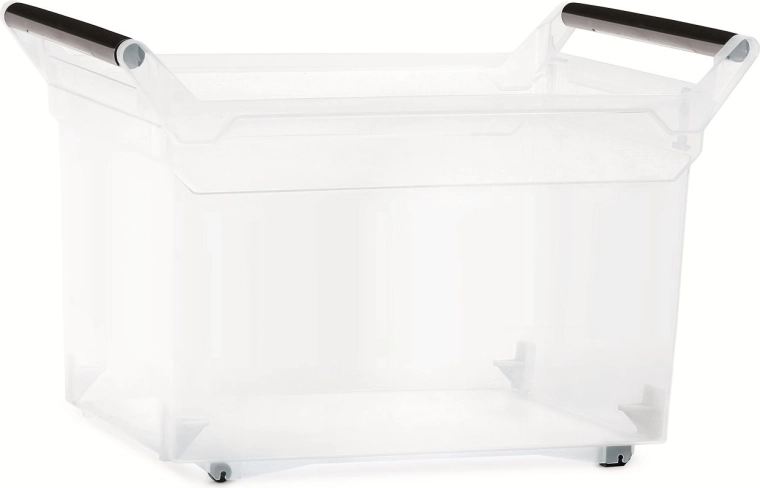 NUK Plastic Storage Box 49 l with Wheels, Transparent