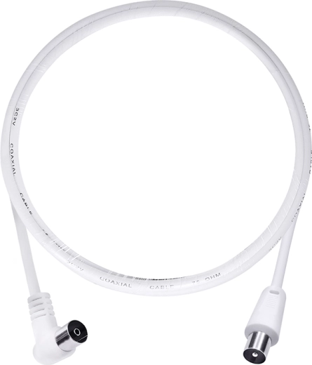 Solight 3C2V coaxial antenna cable with combination connectors, 3 m, white