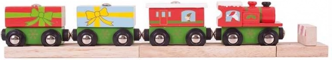 Bigjigs Rail коледен влак с релси