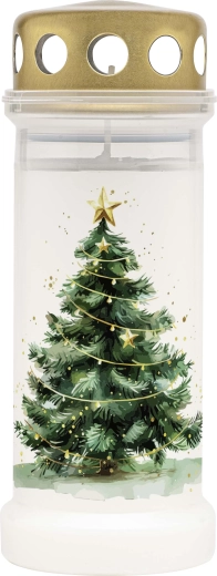 Bolsius Grave Candle, Tree Design, White, 4 Days