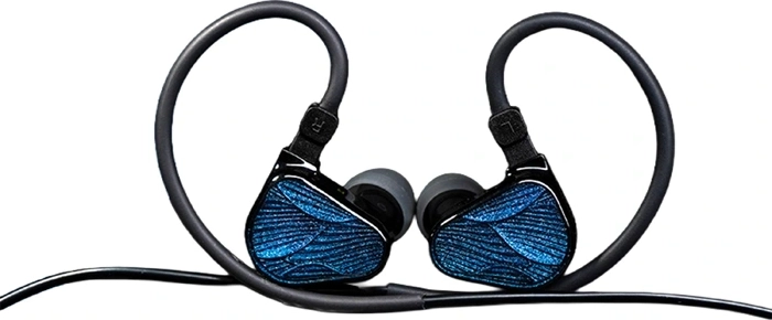 Stable fit thanks to shaped shells and over-ear cable routing