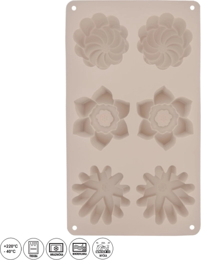 Silicone dessert mold in flower shape (6 designs) - 1 piece