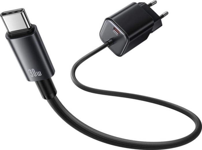 Built-in USB‑C cable + USB‑C port