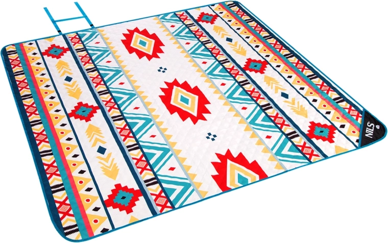 Пикник одеяло NILS Camp Aztec, водоустойчиво, сгъваемо с дръжка