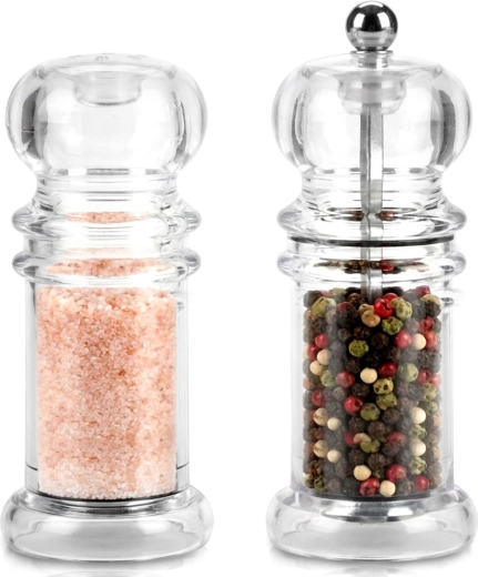 Acrylic pepper mill and salt shaker, set of 2 Vilde