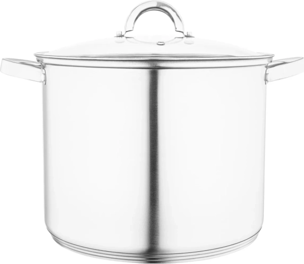 Fabio tall stainless steel pot with glass lid 28 cm, 12.5 l
