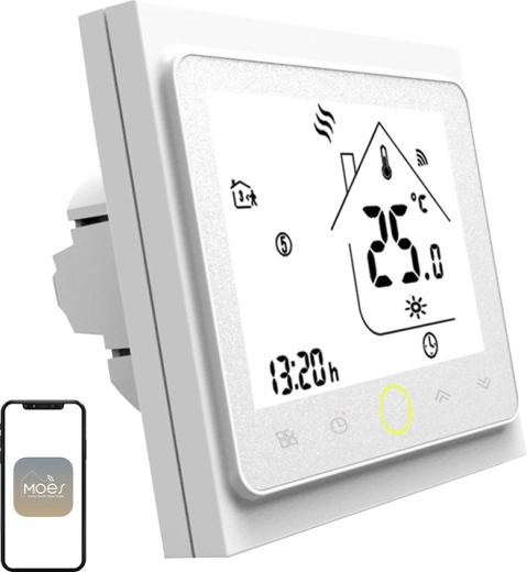 Moes Wi‑Fi LCD thermostat for electric underfloor heating