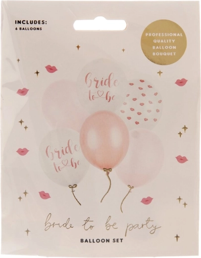 Latex balloons Bride to be, mixed colors, 6 pcs