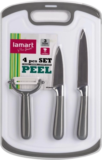 Lamart Peel Kitchen Set of Knives, Peeler and Cutting Board