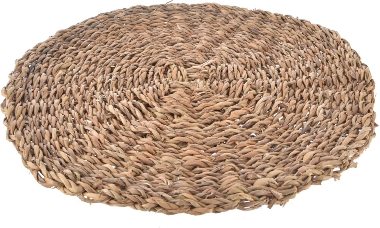 Round Beige Seagrass Placemat 37 cm
