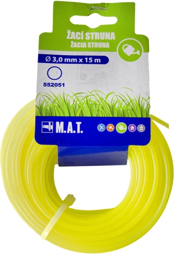 Trimmer line 3.0 mm round, 15 m, nylon, yellow