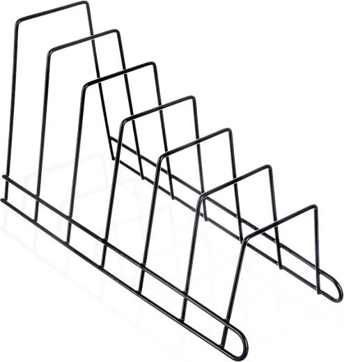 Metal stand for lids and plates, black, 34.5 × 14 × 19 cm