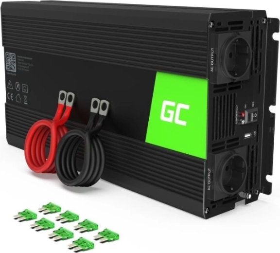 Преобразувател на напрежение 12V/230V Green Cell с модифицирана синусоида 1500W
