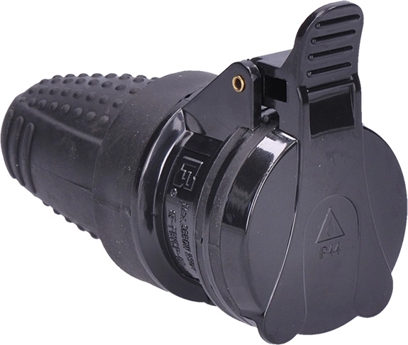 Solight straight plug for damp environments IP44 black - 1 piece