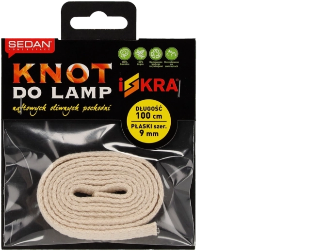 Flat cotton wick ISKRA 9 mm, length 100 cm