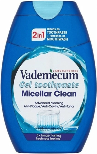 Vademecum 2v1 Micellar Clean мицеларна гелова паста за зъби 75 мл