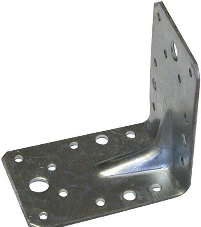 Steel angle bracket with embossing 65 × 90 × 90 mm, 3 mm