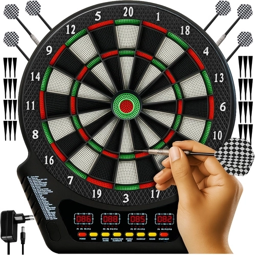TRIZAND electronic dartboard with 4 LED displays, for 1–16 players