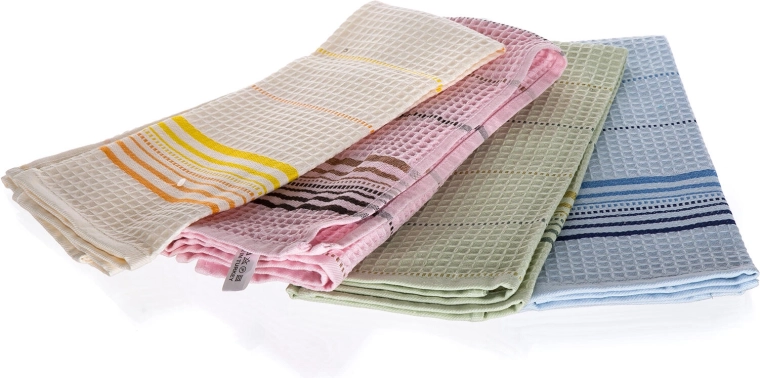 LINNA Kitchen Towels 40 × 60 cm, cotton, mixed colors, 4 pcs