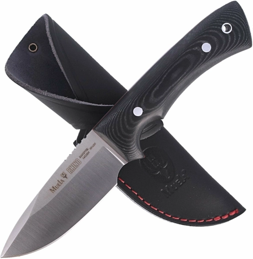 Muela Rhino 9M универсален нож 9 см, черен, Micarta, кожена кания
