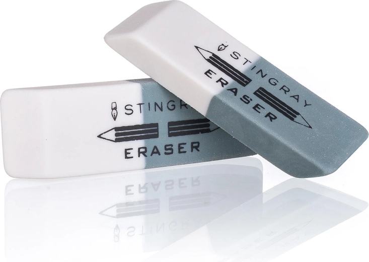 Combination eraser for pencil, typewriter text and ink (2 pcs)