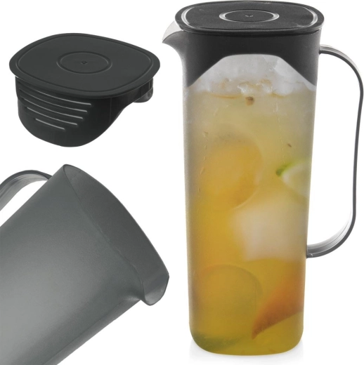 Lid with strainer for clean pouring